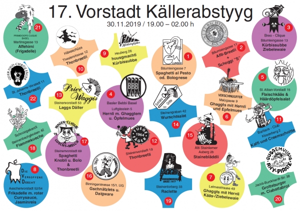 Karte 17. Kellerabstieg Grossbasel